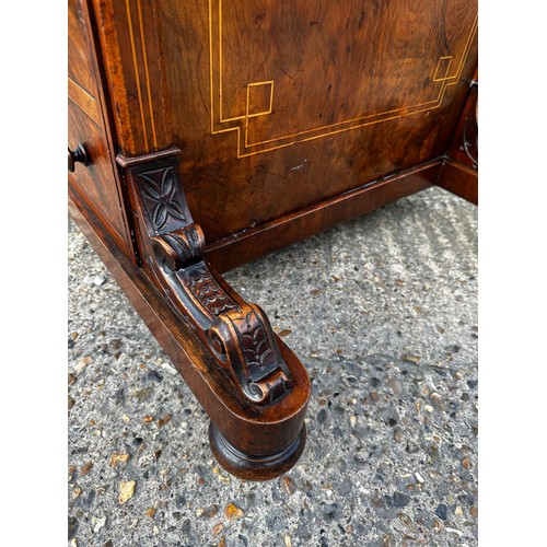 10C - Victorian Inlaid Burr Walnut Davenport Desk c.1870