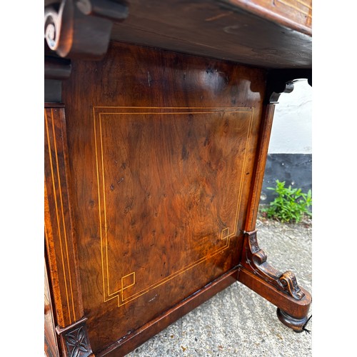 10C - Victorian Inlaid Burr Walnut Davenport Desk c.1870