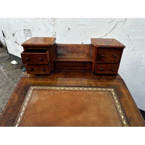 10C - Victorian Inlaid Burr Walnut Davenport Desk c.1870