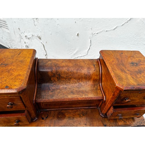 10C - Victorian Inlaid Burr Walnut Davenport Desk c.1870