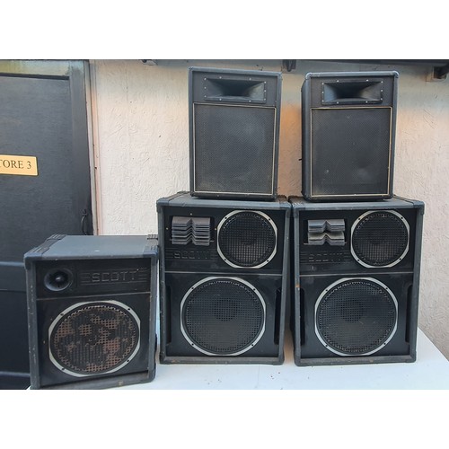 49 - Set of Vintage Scott large DJ / Disco speakers etc