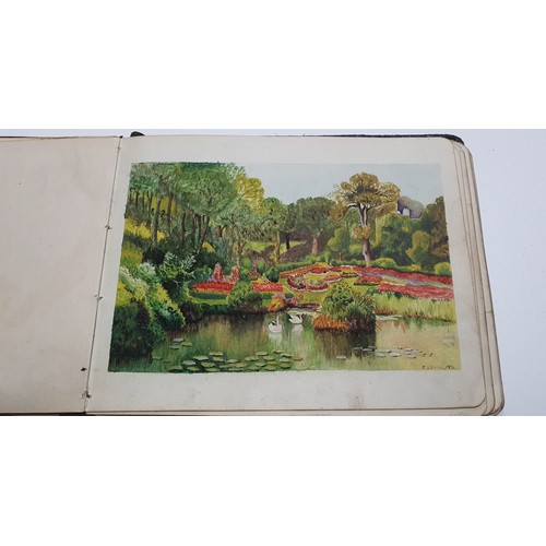 95 - Vintage Autograph book containing a selection of interesting antique pen & Ink sketches /drawings by... 