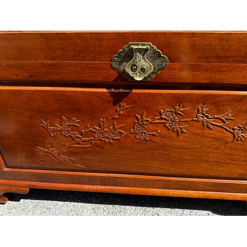 506 - Vintage Chinese Hardwood Chest/Coffer 102cm W 52cm T 62cm D