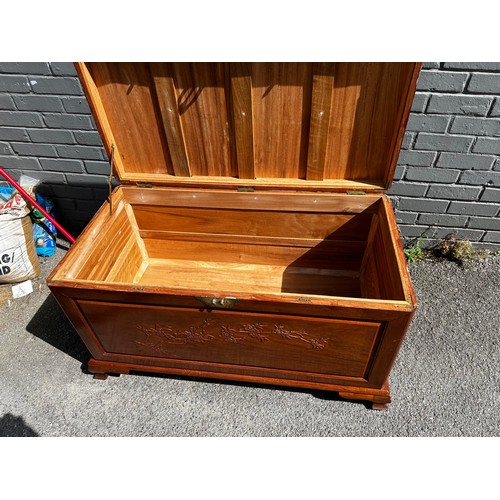 506 - Vintage Chinese Hardwood Chest/Coffer 102cm W 52cm T 62cm D