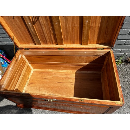 506 - Vintage Chinese Hardwood Chest/Coffer 102cm W 52cm T 62cm D