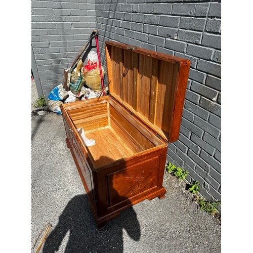 506 - Vintage Chinese Hardwood Chest/Coffer 102cm W 52cm T 62cm D