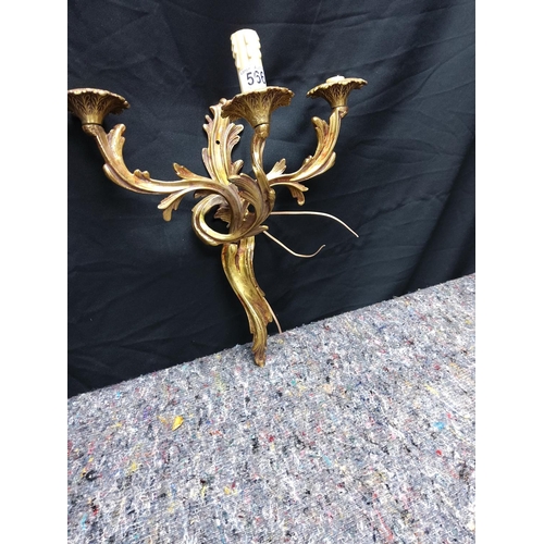 510 - Vintage Heavy Brass Wall Sconce