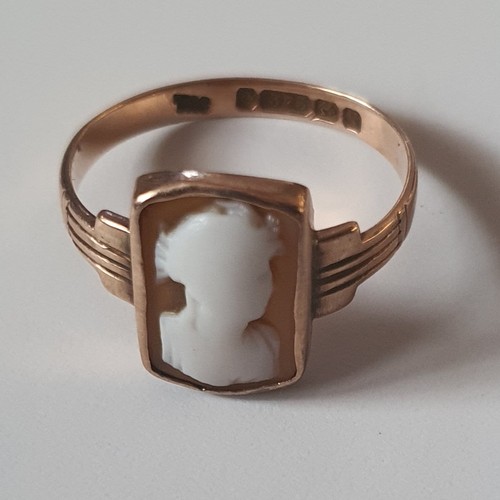 97 - Vintage 9ct Gold Cameo Ring