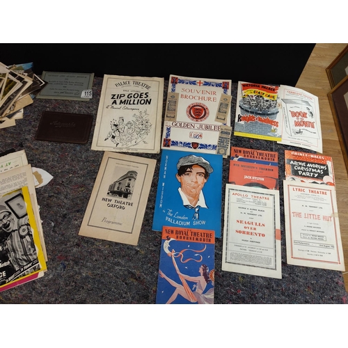 115 - Lot of Assorted Ephemera 1940s/50s incl. Programmes, Cunard Line, Football etc Including Crystal Pal... 