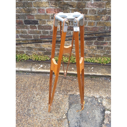 119a - Old Wooden Surveyors Tripod