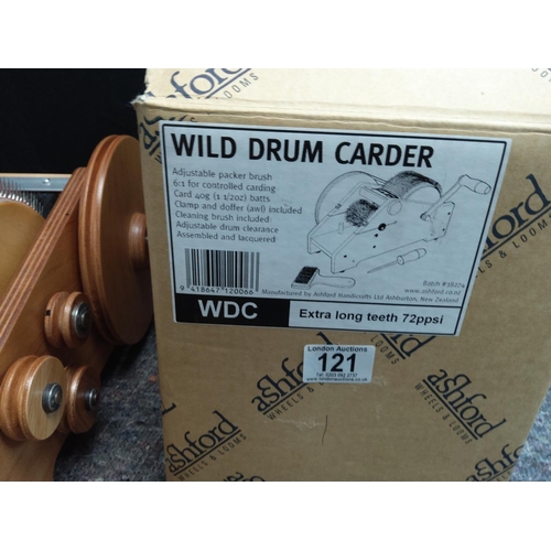 121 - Mint and Boxed Ashford Drum Carder with Brushes