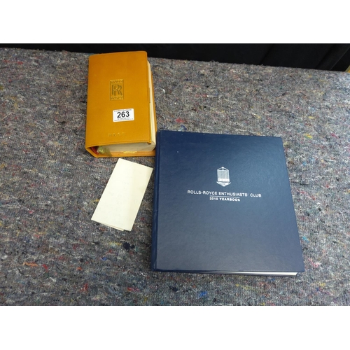 263 - Rolls Royce Original Leather A-Z Cover containing a 1960s Michelin Map Guide to France & a 2010 Roll... 