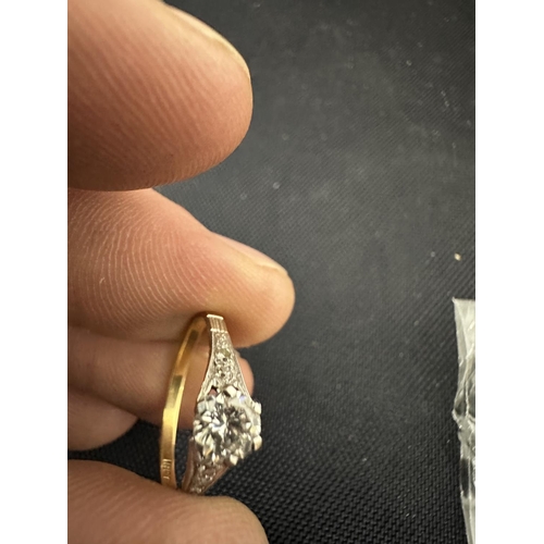 12 - 18ct Gold Diamond Ring (2.44g) Approx 0.69 ct Centre Diamond