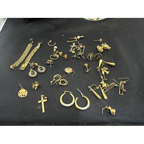 22 - Box of Various Earrings including Gold Examples