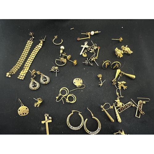 22 - Box of Various Earrings including Gold Examples