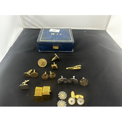 27 - Box of Assorted Cufflinks