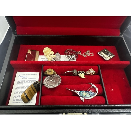 29 - Jewellery Box and Contents