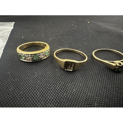 36 - Two 9ct Gold Rings (5.27g) and a 9ct Gold/Diamond Ring