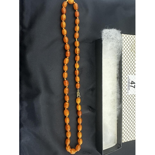 47 - Amber Bead Necklace (14g)