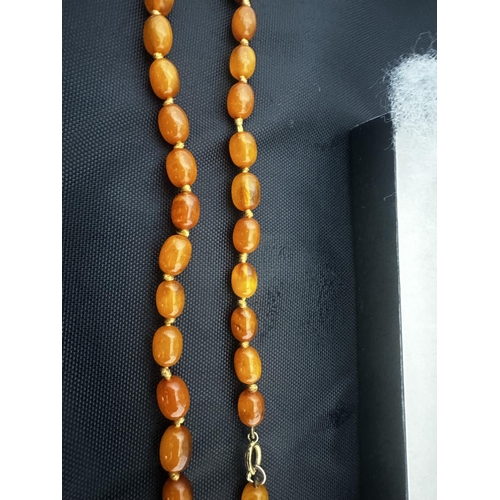 47 - Amber Bead Necklace (14g)