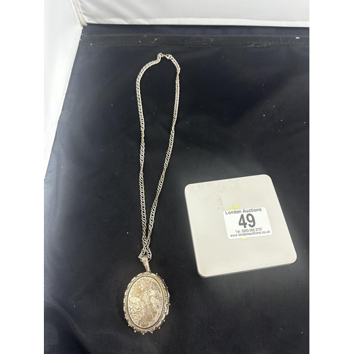 49 - Hallmarked Silver Locket and Chain (33g)