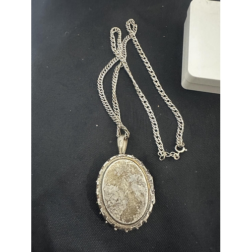 49 - Hallmarked Silver Locket and Chain (33g)