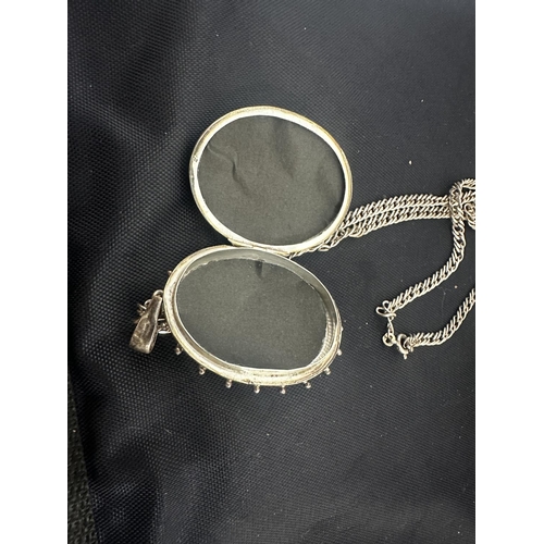 49 - Hallmarked Silver Locket and Chain (33g)