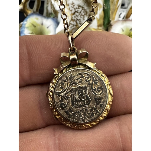 6 - Gold Locket on a 9ct Victorian Rose Gold Chain (9.64g)