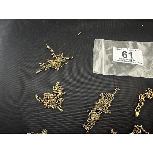 61 - Assorted Scrap 9ct Gold Items (14g)