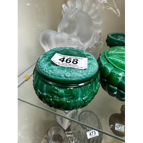 468 - Lot of Bohemian Malachite Glass