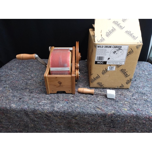 121 - Mint and Boxed Ashford Drum Carder with Brushes