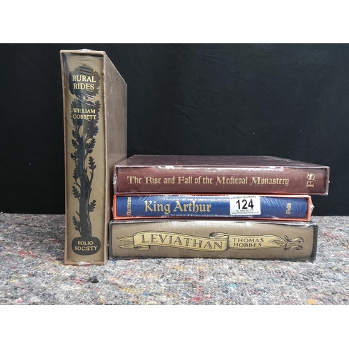 124 - 4 New and Sealed Folio Society Books incl. King Arthur Rural Rides The Rise and Fall of Medieval Mon... 