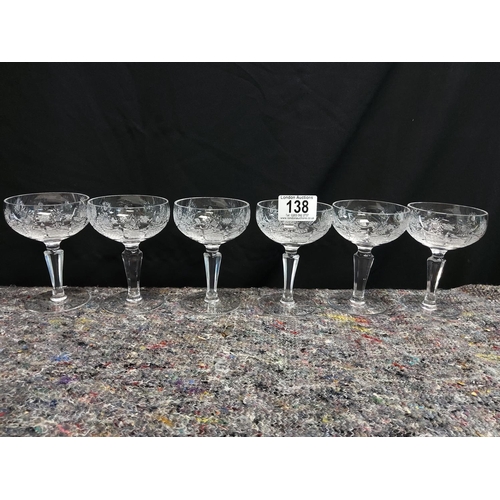 138 - 6 Very Good Quality Crystal Glasses