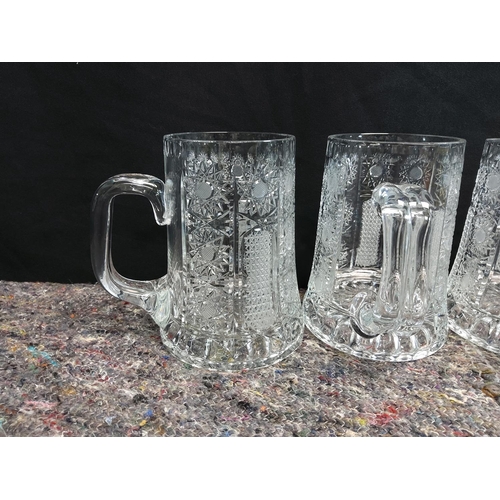 139 - 6 Very Good Quality Crystal Beer Mugs