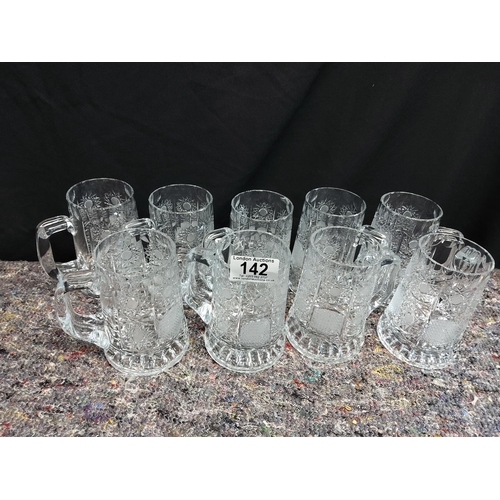 142 - 8 Very Good Quality Half Stein Glasses