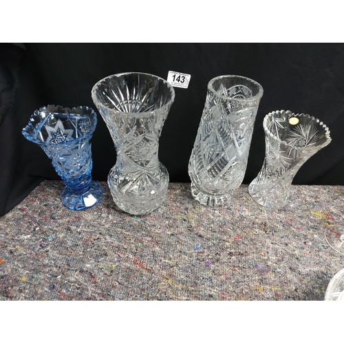 143 - Shelf of Good Quality Crystal & Cut Glass