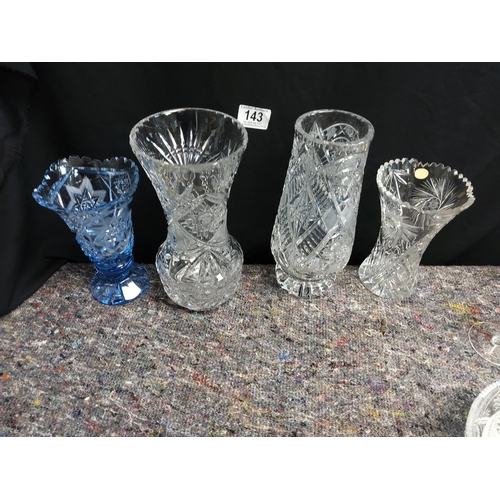 143 - Shelf of Good Quality Crystal & Cut Glass