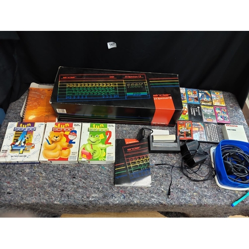 147 - Vintage Boxed Sinclair ZX Spectrum +3 with Leads, Controllers, Games, Printer etc