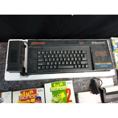 147 - Vintage Boxed Sinclair ZX Spectrum +3 with Leads, Controllers, Games, Printer etc