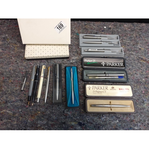 169 - Good Collection of Mostly Boxed some unused Parker Pens etc