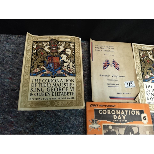 178 - Assorted Royalty Ephemera Incl. King George VI Coronation Programme for Banstead  Surrey