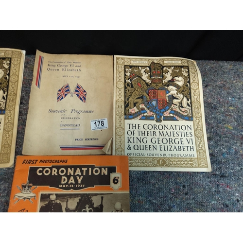 178 - Assorted Royalty Ephemera Incl. King George VI Coronation Programme for Banstead  Surrey