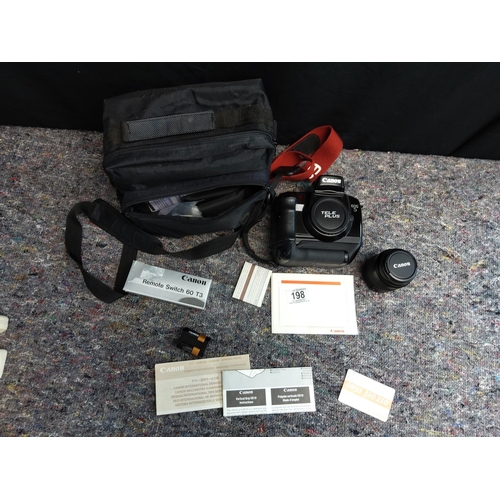 198 - Canon Teleplus EOS 5 Vintage Camera in Case with some accessories etc