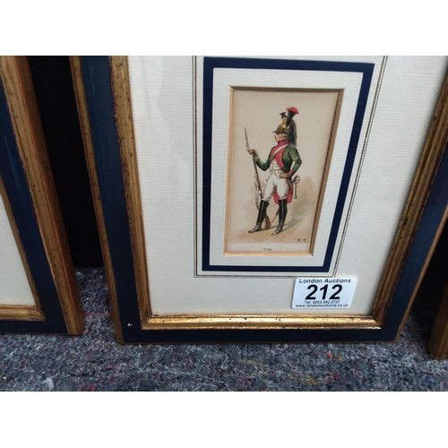 212 - Series of 4 Framed French Military Lithographs