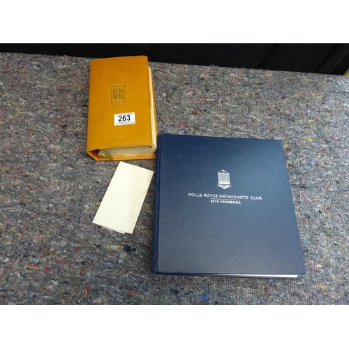 263 - Rolls Royce Original Leather A-Z Cover containing a 1960s Michelin Map Guide to France & a 2010 Roll... 