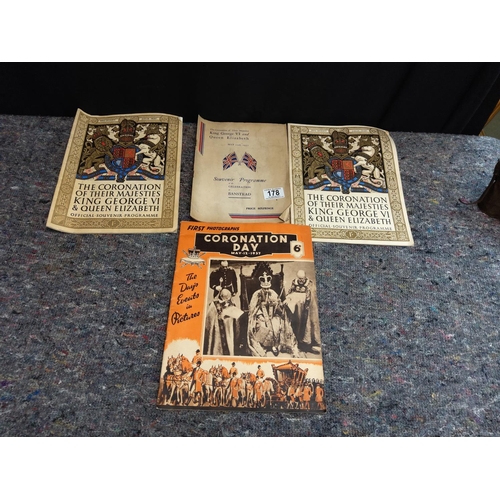 178 - Assorted Royalty Ephemera Incl. King George VI Coronation Programme for Banstead  Surrey