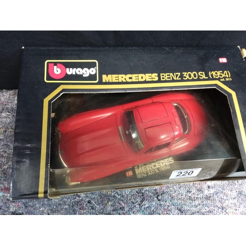 220 - Mint and Boxed Burago Diecast Car Mercedes Benz 300 SL 1954