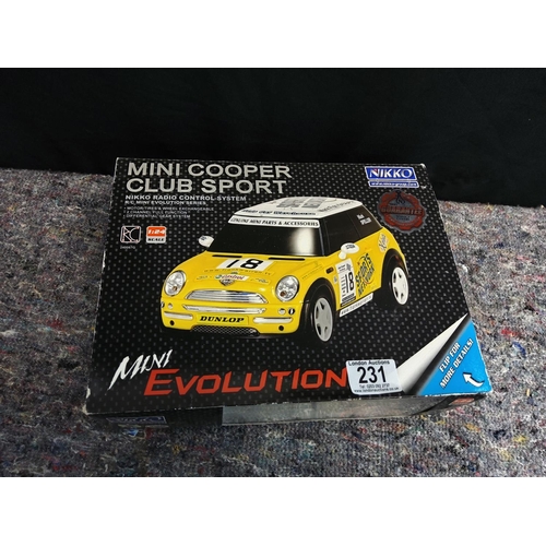 231 - Nikko Mini Cooper Club Sport RC Car Boxed & Unused