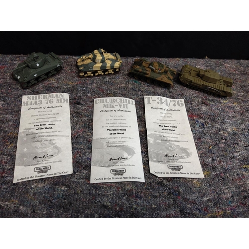 237 - Lot of 4 M & B Matchbox Tanks