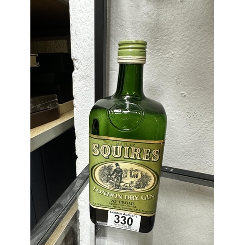 330 - Vintage Bottle of Squires London Dry Gin (Sealed) c.1950s/60s